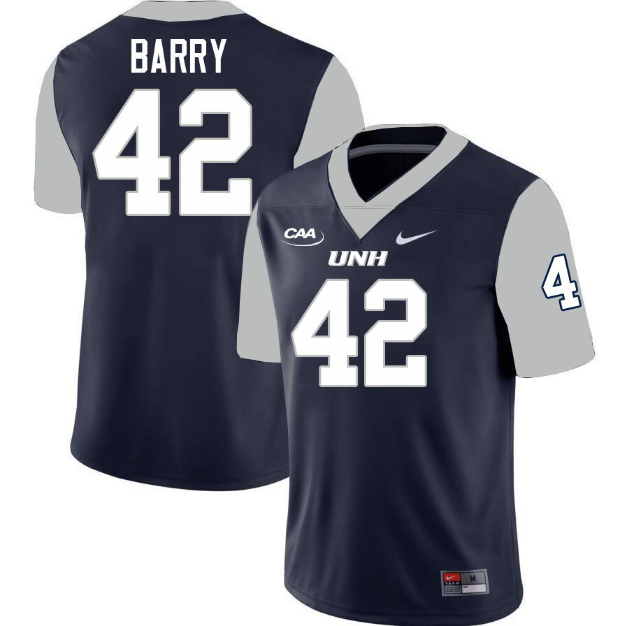 New Hampshire Wildcats #42 Trevor Barry College Football Jerseys,Uniforms-Navy